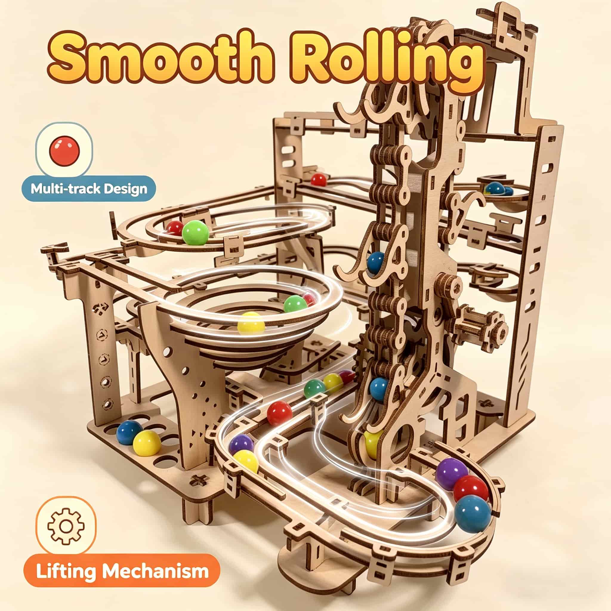 Mechanical Marble Run 3D Woode - đánh giá và giá Running Gear Gifts